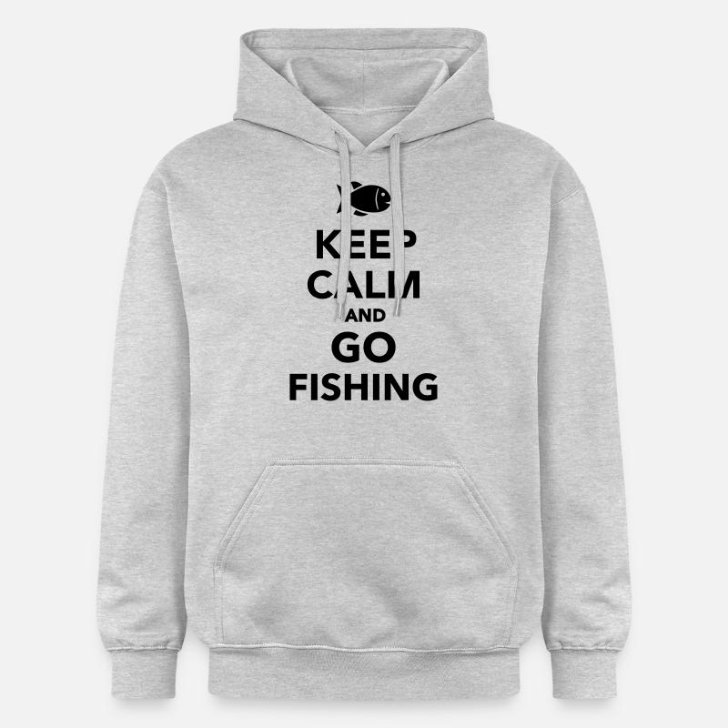 Keep calm and go fishing - Sweat à capuche Softstyle® Gildan Unisexe - gris clair chiné