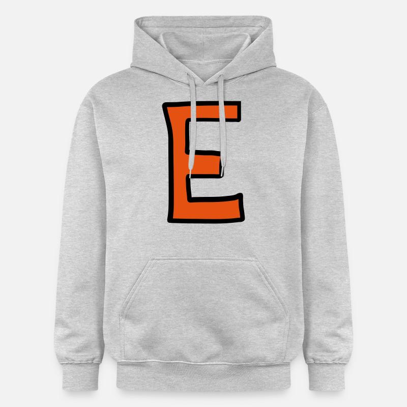 Dessin animé lettre E - Sweat à capuche Softstyle® Gildan Unisexe - gris clair chiné