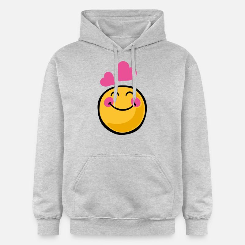 Smiley romantic - Sweat à capuche Softstyle® Gildan Unisexe - gris clair chiné