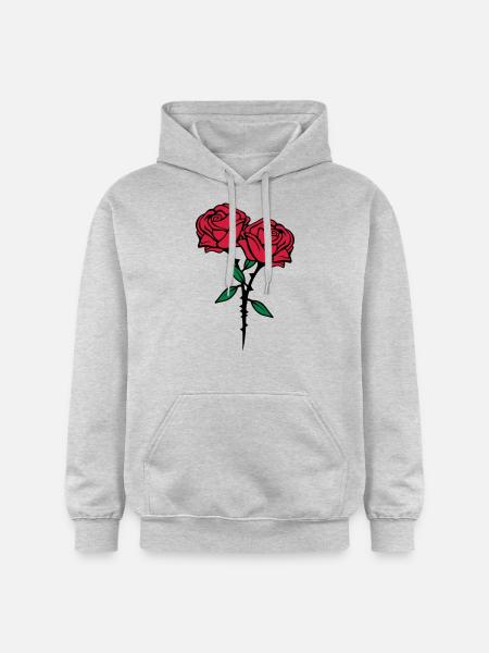 roses flowers - Gildan Unisex Softstyle® Midweight Hoodie - Hellgrau meliert