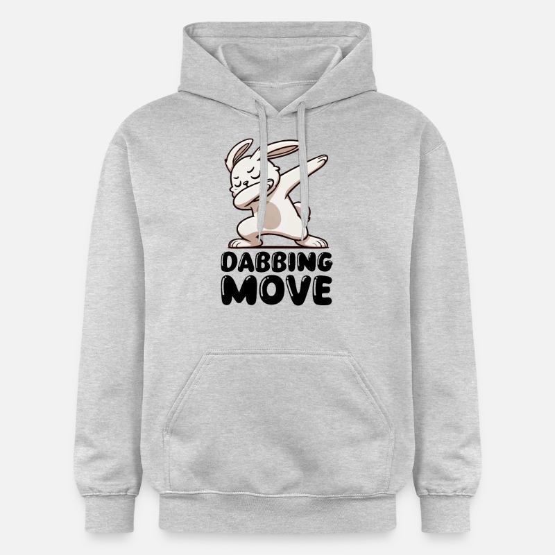 Lapin Lapin Dabbing - Sweat à capuche Softstyle® Gildan Unisexe - gris clair chiné