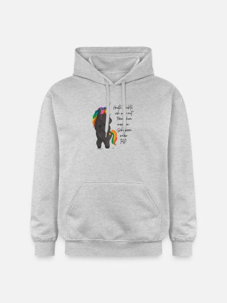 Einhorndrache mit Regenbogenmähne - Gildan Unisex Softstyle® Midweight Hoodie - Hellgrau meliert