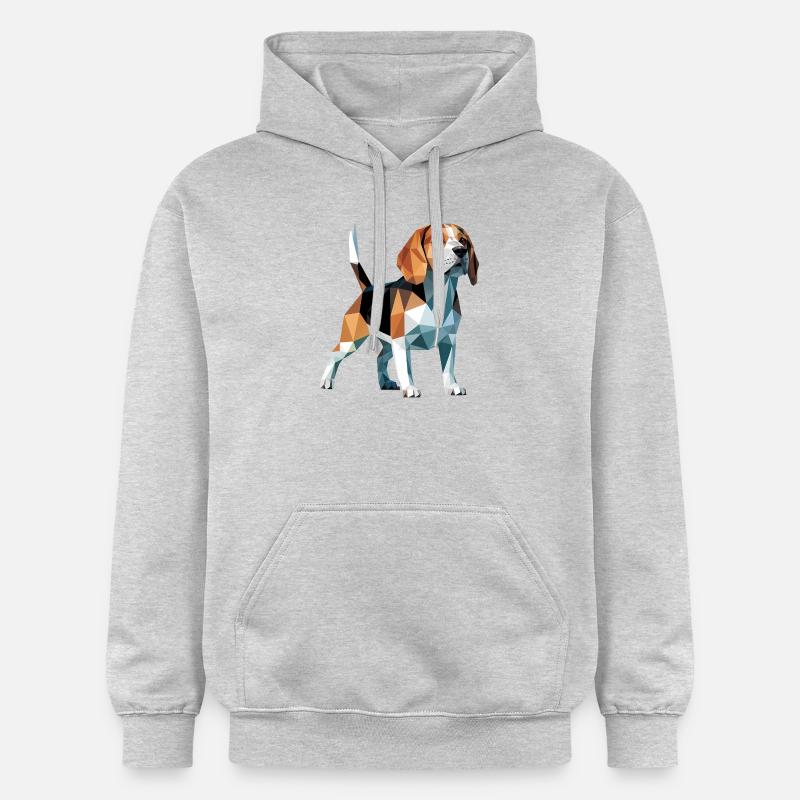 Bulldog - Cool Low Poly Logo - Sweat à capuche Softstyle® Gildan Unisexe - gris clair chiné