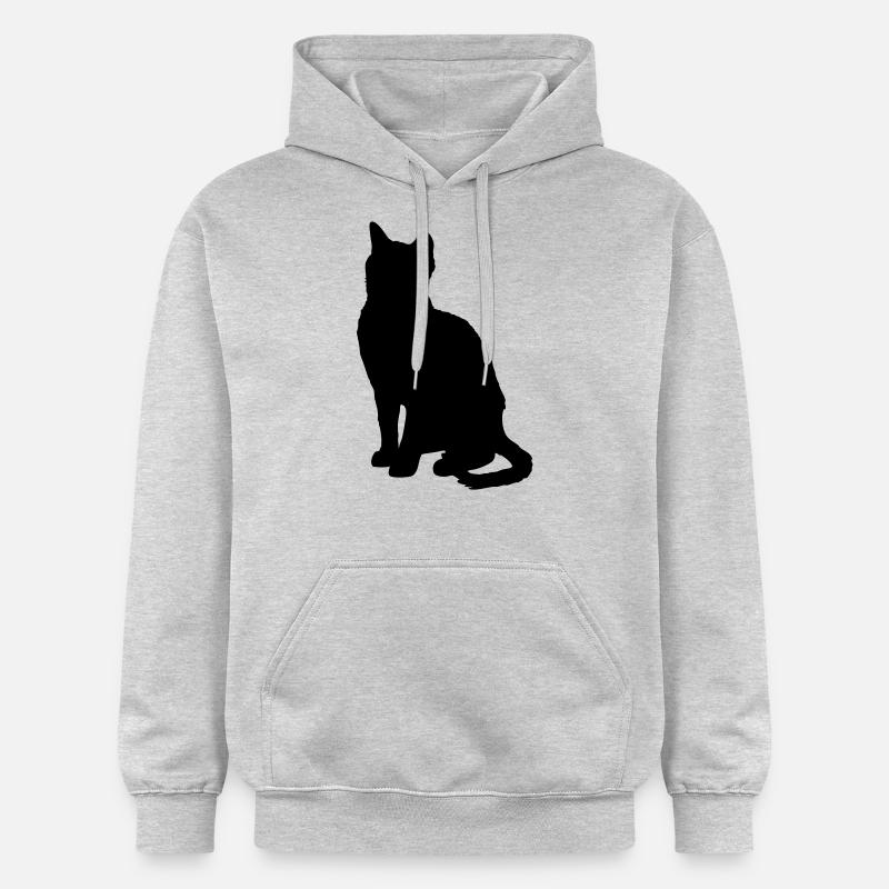 Vector Cat Silhouette - Sweat à capuche Softstyle® Gildan Unisexe - gris clair chiné