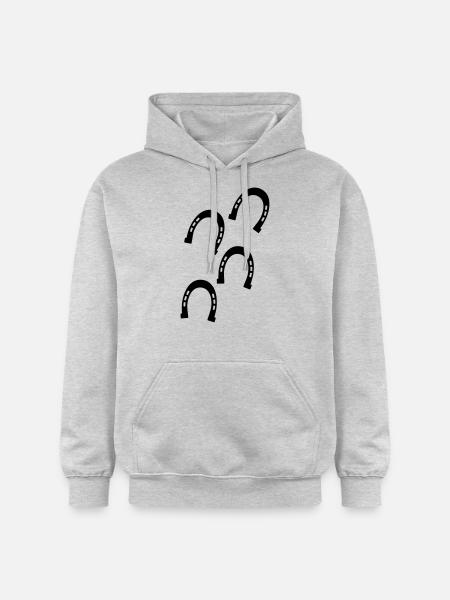 Pferden-Hufe - Gildan Unisex Softstyle® Midweight Hoodie - Hellgrau meliert