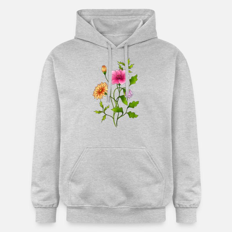 fleurs - Sweat à capuche Softstyle® Gildan Unisexe - gris clair chiné
