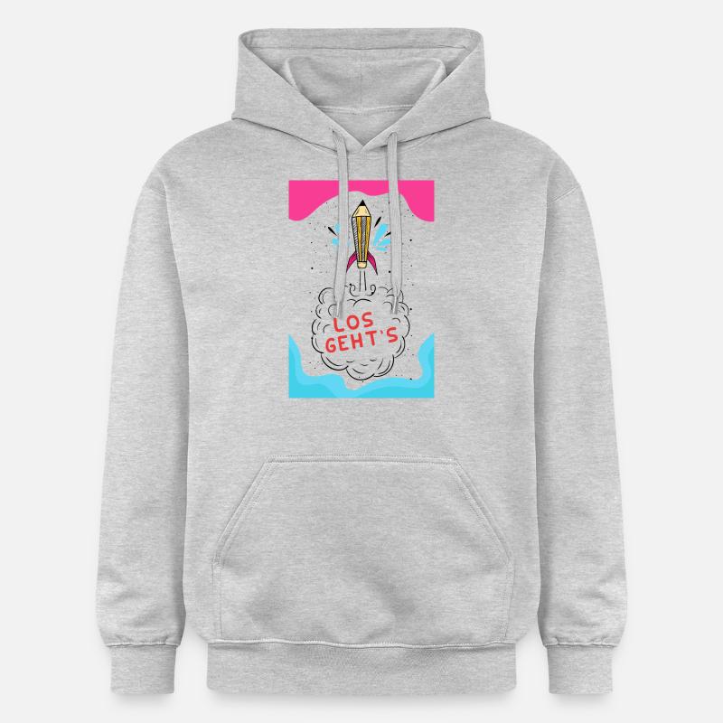L'école peut venir - Sweat à capuche Softstyle® Gildan Unisexe - gris clair chiné