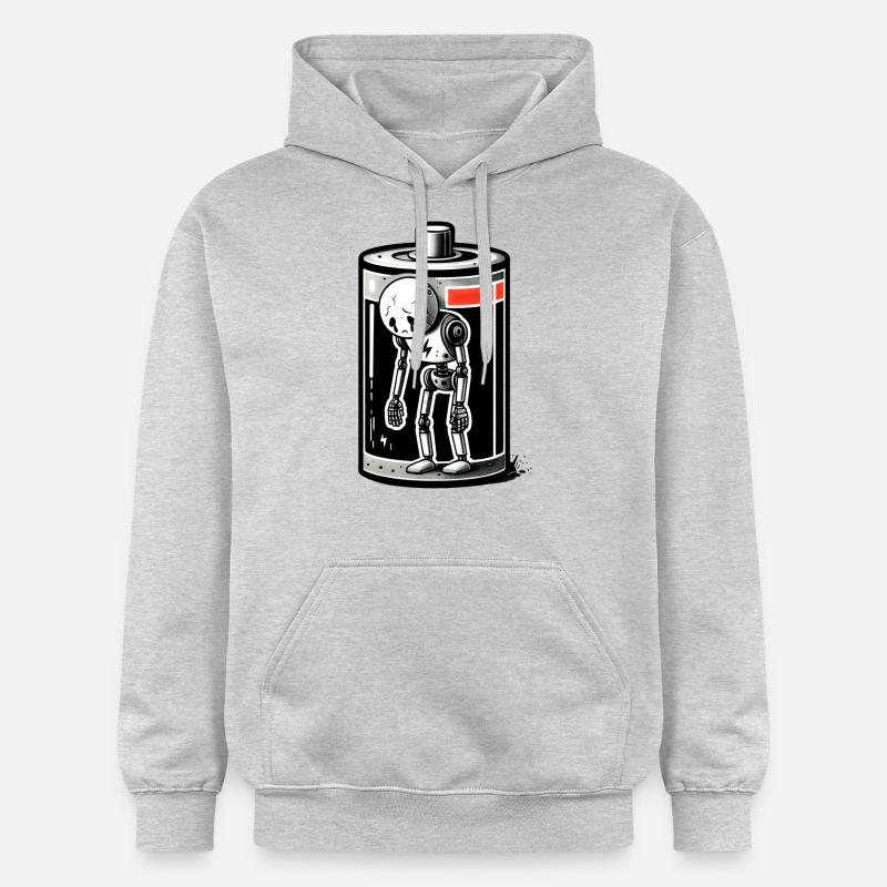 Robot Déchargé - Sweat à capuche Softstyle® Gildan Unisexe - gris clair chiné