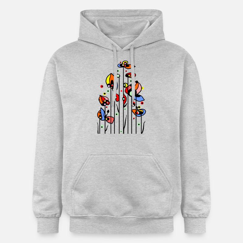 Fleur - Sweat à capuche Softstyle® Gildan Unisexe - gris clair chiné