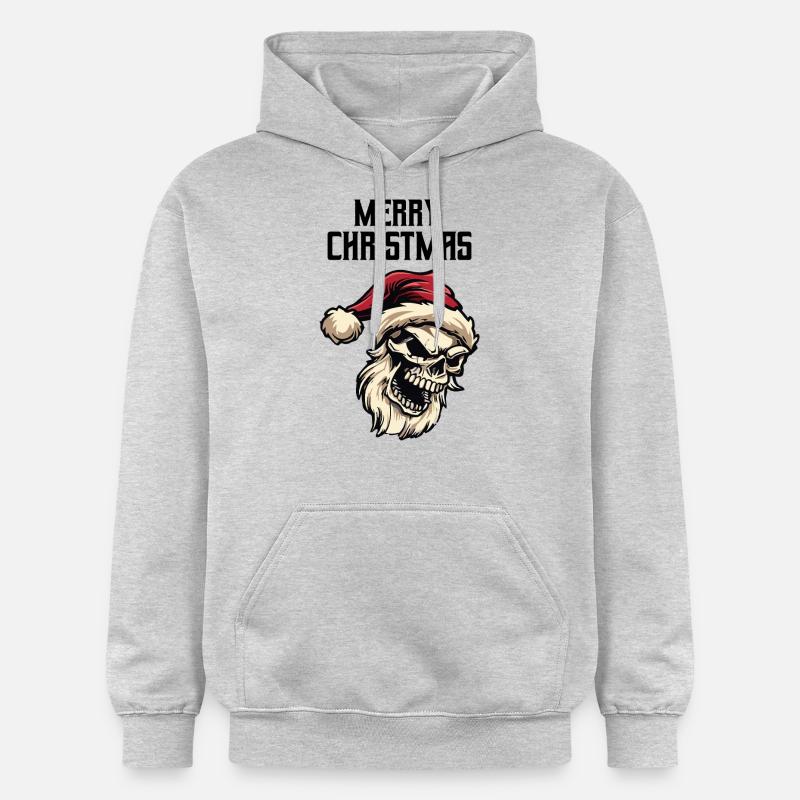 Crâne de Père Noël - Sweat à capuche Softstyle® Gildan Unisexe - gris clair chiné