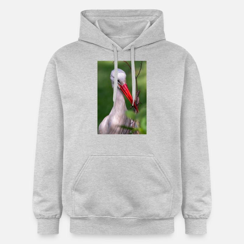 Weißstorch oder Klapperstorch - Gildan Unisex Softstyle® Midweight Hoodie - Hellgrau meliert