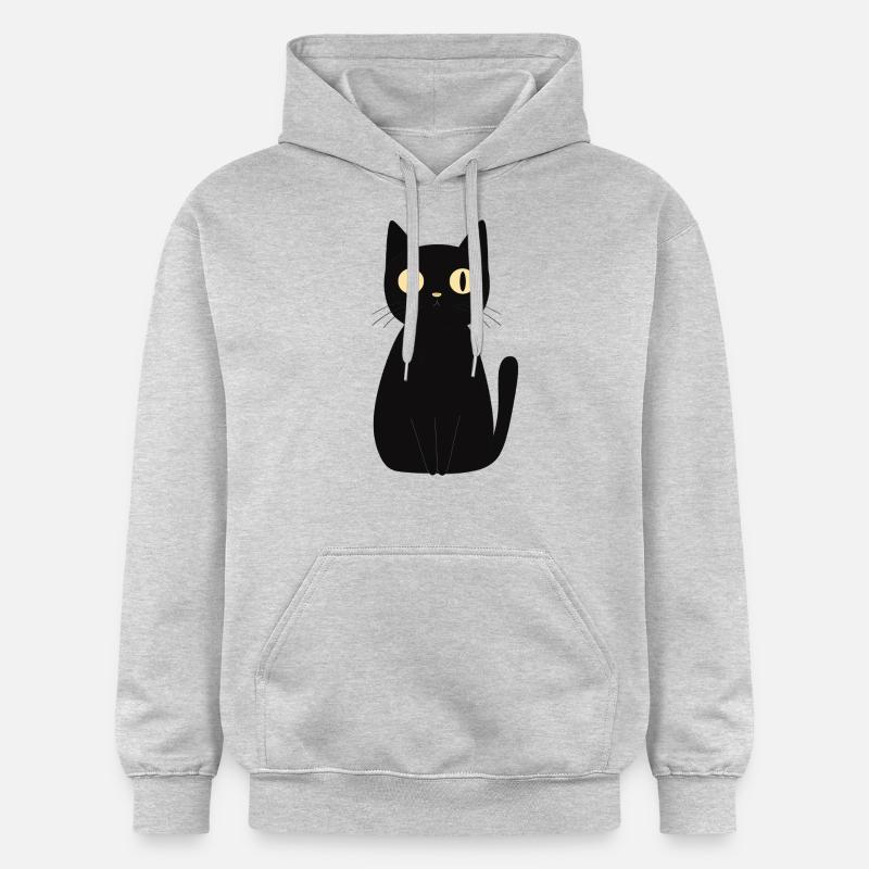mignon chat noir - Sweat à capuche Softstyle® Gildan Unisexe - gris clair chiné