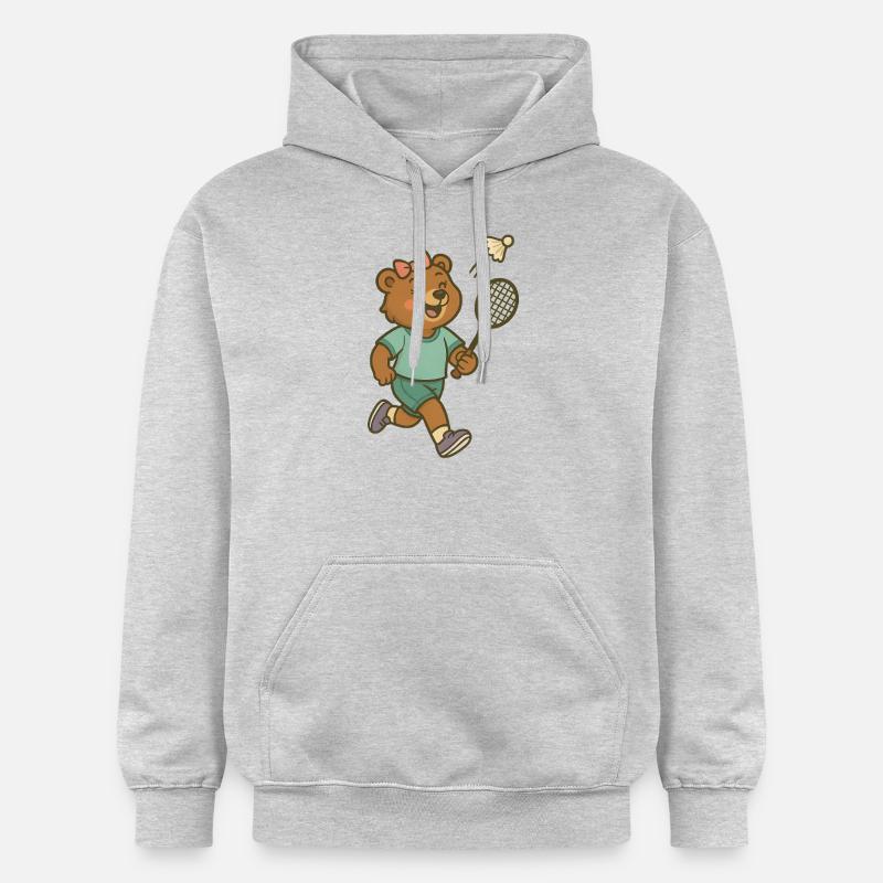 Badminton - Ours - Sweat à capuche Softstyle® Gildan Unisexe - gris clair chiné