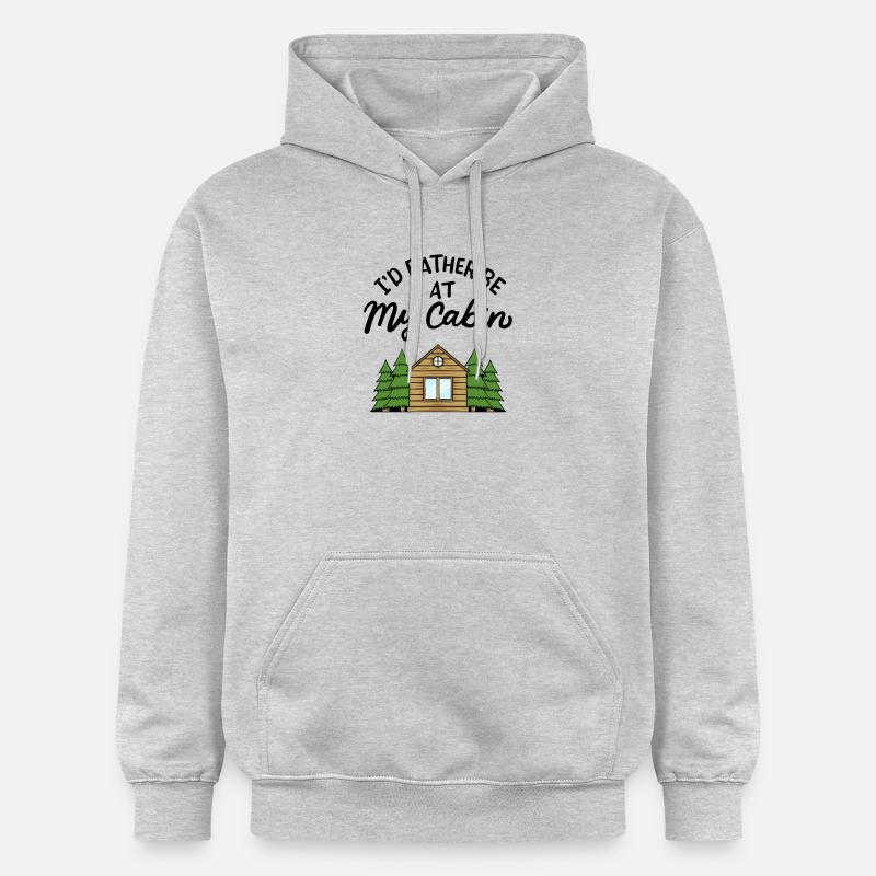 Cabane de camping Forêt - Sweat à capuche Softstyle® Gildan Unisexe - gris clair chiné