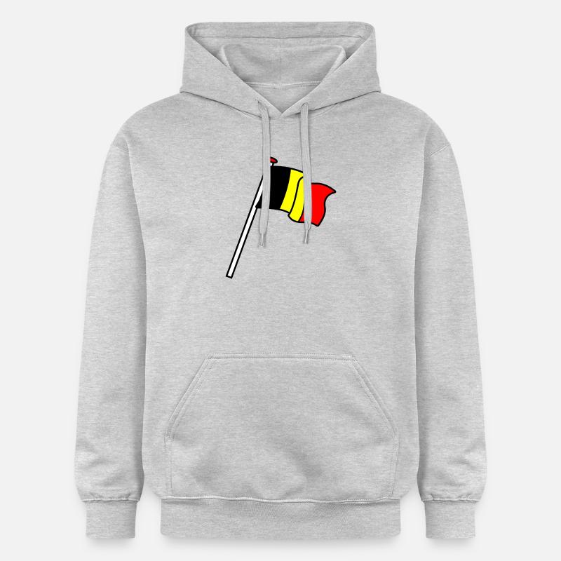 Drapeau Belgique Drapeaux BE - Sweat à capuche Softstyle® Gildan Unisexe - gris clair chiné