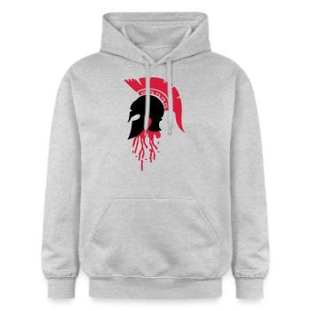 sparta_helm_blood - Gildan Unisex Softstyle® Midweight Hoodie - light heather grey - Front - Liana (172cm) & Jaron (178cm)