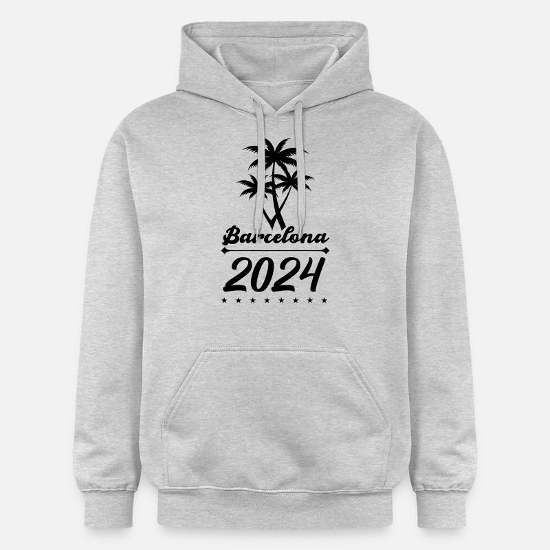 Barcelone 2024 - Sweat à capuche Softstyle® Gildan Unisexe - gris clair chiné