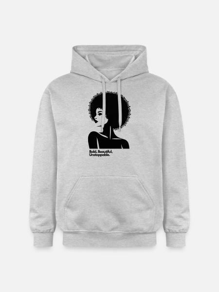 Afro Queen Silhouette - Gildan Unisex Softstyle® Midweight Hoodie - light heather grey