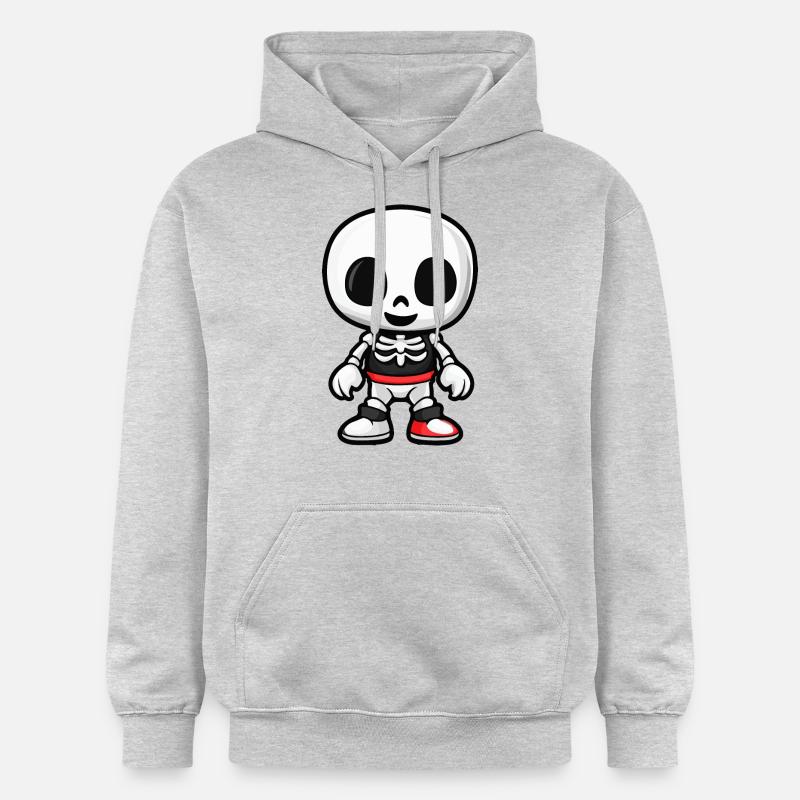 Squelette Bande Dessinée Halloween - Sweat à capuche Softstyle® Gildan Unisexe - gris clair chiné