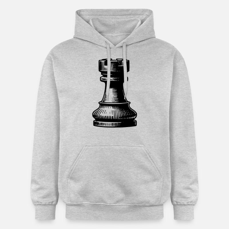 Jeu d’échecs Chess Figure Tower - Sweat à capuche Softstyle® Gildan Unisexe - gris clair chiné
