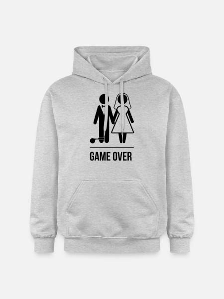 Game Over Marriage - Gildan Unisex Softstyle® Midweight Hoodie - Hellgrau meliert