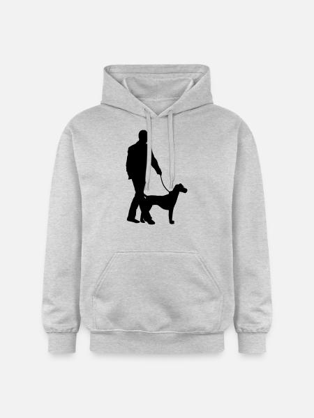 Dog And Master Silhouette - Gildan Unisex Softstyle® Midweight Hoodie - light heather grey