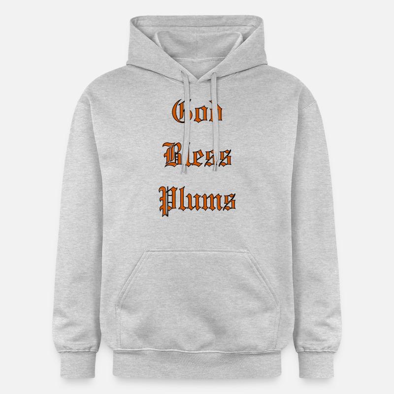 Que Dieu bénisse les prunes - Sweat à capuche Softstyle® Gildan Unisexe - gris clair chiné