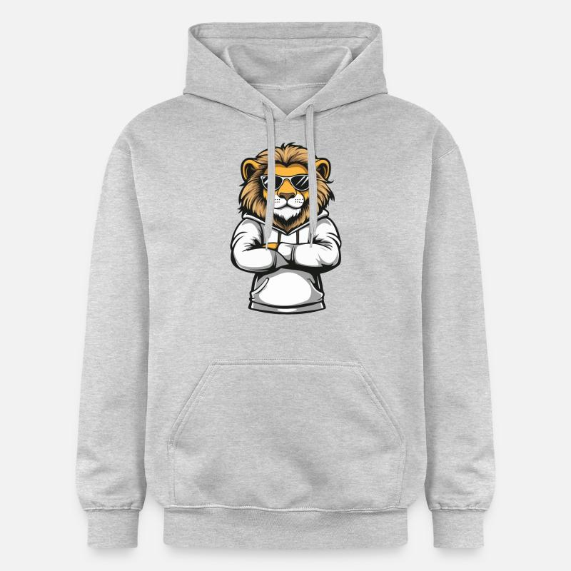 Bande dessinée du lion - Sweat à capuche Softstyle® Gildan Unisexe - gris clair chiné