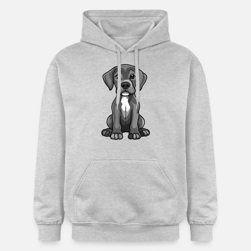 Great Dane Hund Comic Niedlich - Gildan Unisex Softstyle® Midweight Hoodie - Hellgrau meliert