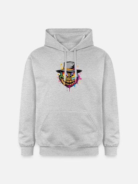 Halloween Face - Gildan Unisex Softstyle® Midweight Hoodie - Hellgrau meliert