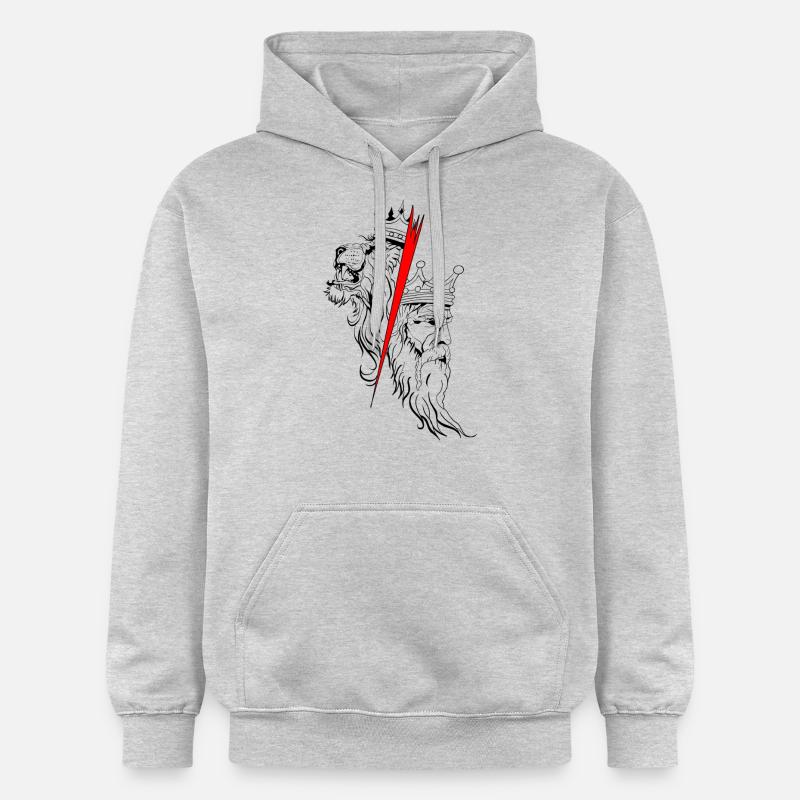 Roi et Lion - Sweat à capuche Softstyle® Gildan Unisexe - gris clair chiné