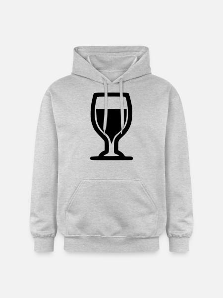 Glas Wein - Gildan Unisex Softstyle® Midweight Hoodie - Hellgrau meliert