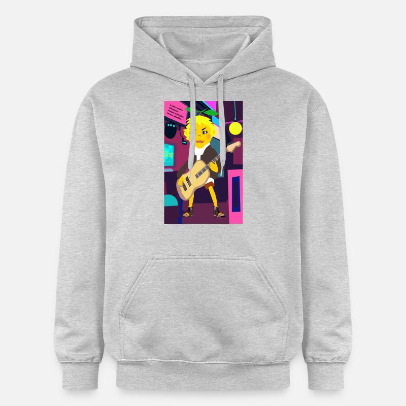 Cyber Lemon Rocker avec guitare - Sweat à capuche Softstyle® Gildan Unisexe - gris clair chiné