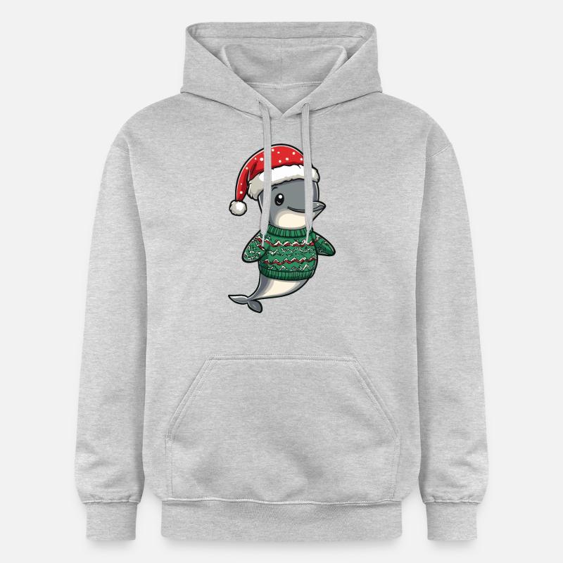 Noël dauphin - Sweat à capuche Softstyle® Gildan Unisexe - gris clair chiné