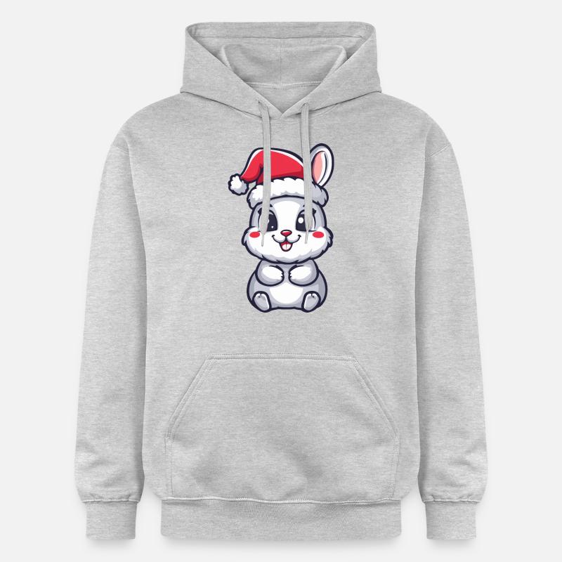 Lapin de Noël - Sweat à capuche Softstyle® Gildan Unisexe - gris clair chiné