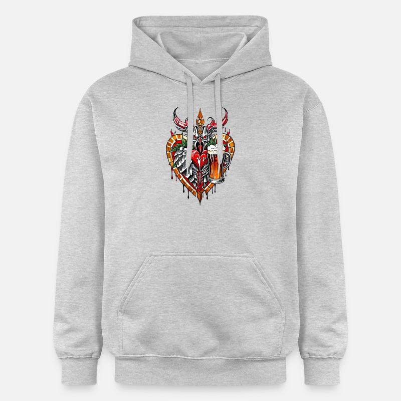 J’adore la bière - Sweat à capuche Softstyle® Gildan Unisexe - gris clair chiné