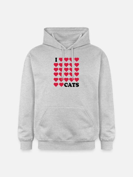 I love Cats - Gildan Unisex Softstyle® Midweight Hoodie - light heather grey