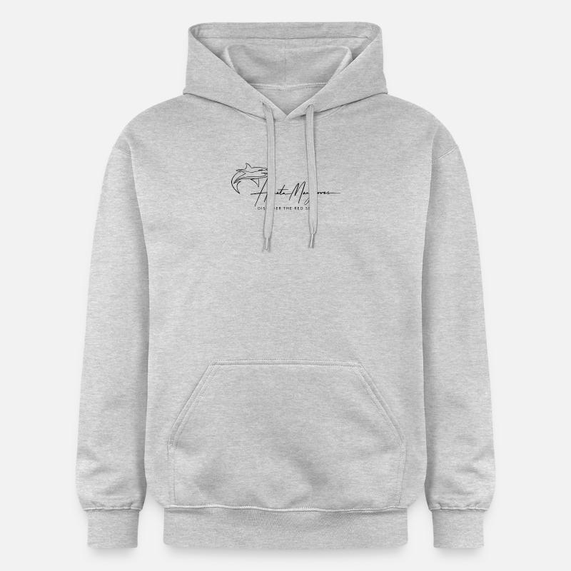 Logo lettrage noir - Sweat à capuche Softstyle® Gildan Unisexe - gris clair chiné