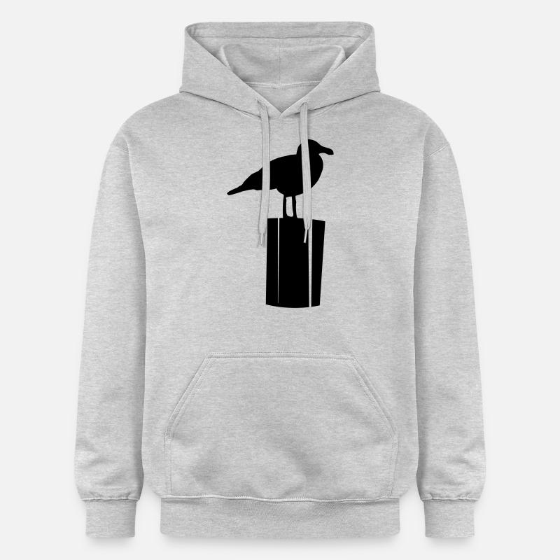 Möwe sitzend - Gildan Unisex Softstyle® Midweight Hoodie - Hellgrau meliert