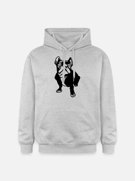 french bulldogge - Gildan Unisex Softstyle® Midweight Hoodie - Hellgrau meliert