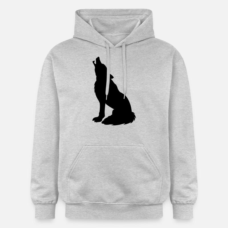 wolf_01 - Sweat à capuche Softstyle® Gildan Unisexe - gris clair chiné