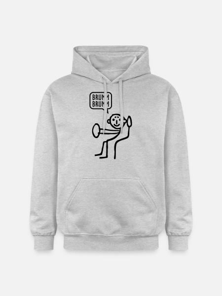 Strichmännchen brumm - Gildan Unisex Softstyle® Midweight Hoodie - Hellgrau meliert