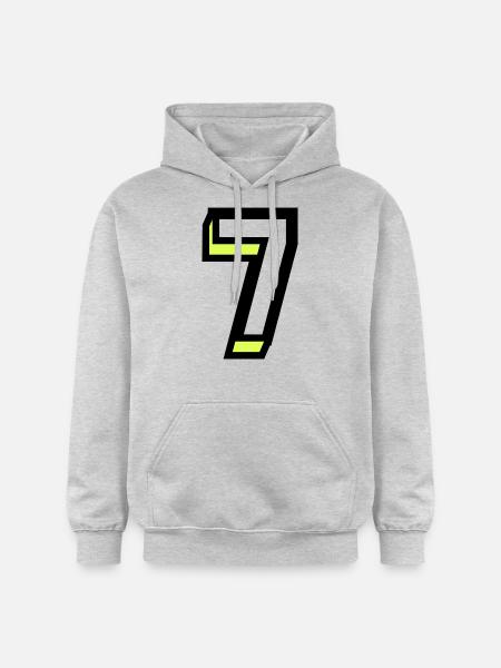 7 ÅR. 7 års jubilæum. FØDSELSDAG 7 ÅR. 7 - Gildan Softstyle® Midweight unisex-hoodie - lysegrå meleret