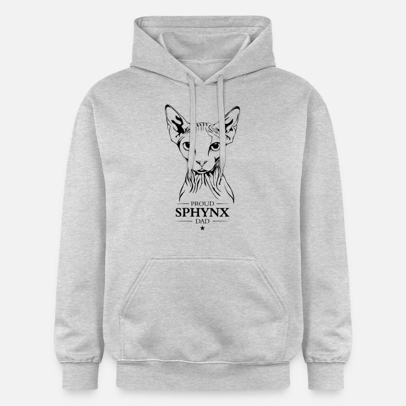 Sphynx Papa Chat Chats Wilsigns - Sweat à capuche Softstyle® Gildan Unisexe - gris clair chiné