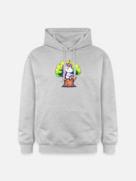 Einhorn - Gildan Unisex Softstyle® Midweight Hoodie - Hellgrau meliert