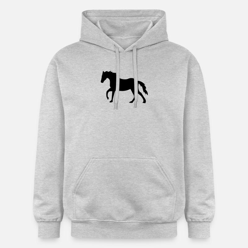 cheval - Sweat à capuche Softstyle® Gildan Unisexe - gris clair chiné