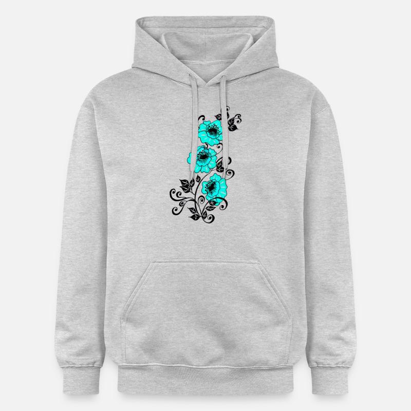 Vrilles de fleur d’azur - Sweat à capuche Softstyle® Gildan Unisexe - gris clair chiné