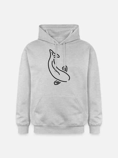 fisch__f1 - Sweat à capuche Softstyle® Gildan Unisexe - gris clair chiné