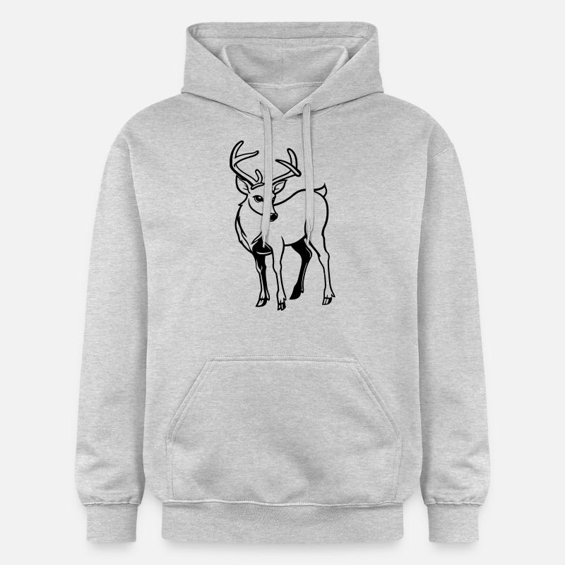 reh hirsch comic - Gildan Unisex Softstyle® Midweight Hoodie - Hellgrau meliert