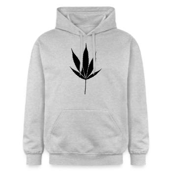 Hemp Leaf Icon - Gildan Unisex Softstyle® Midweight Hoodie - light heather grey - Front - Liana (172cm) & Jaron (178cm)